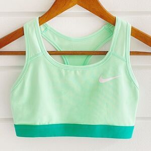 Nike Dri Fit Swoosh Medium Support Sports Bra Mint Green Size Small